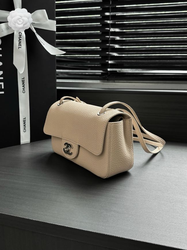 Chanel Mini Flap Bag AS6573 Beige&Silver-Tone Metal Chanel Mini Flap Bag AS6573 Beige&Silver-Tone Metal
