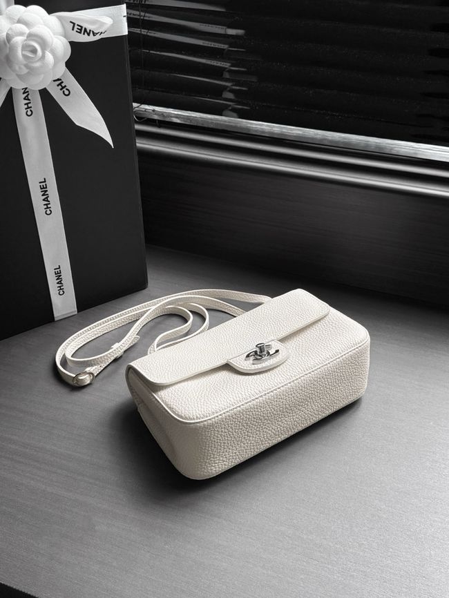 Chanel Mini Flap Bag AS6573 Ivory&Silver-Tone Metal