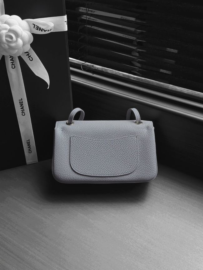 Chanel Mini Flap Bag AS6573 gray&Silver-Tone Metal Chanel Mini Flap Bag AS6573 gray&Silver-Tone Metal