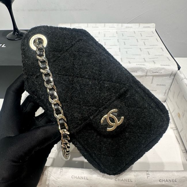 CHANEL 25 Mini Handbag Felt AS5631 black CHANEL 25 Mini Handbag Felt AS5631 black