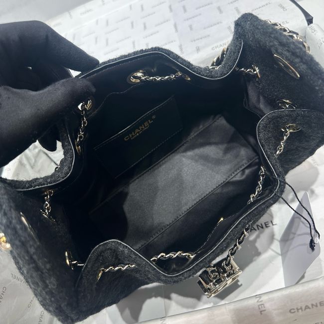 CHANEL 25 Mini Handbag Felt AS5631 black CHANEL 25 Mini Handbag Felt AS5631 black