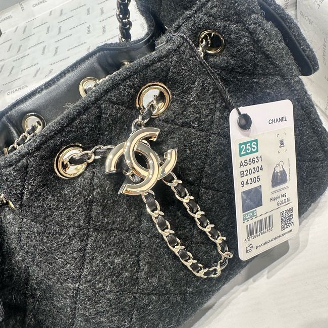 CHANEL 25 Mini Handbag Felt AS5631 black CHANEL 25 Mini Handbag Felt AS5631 black