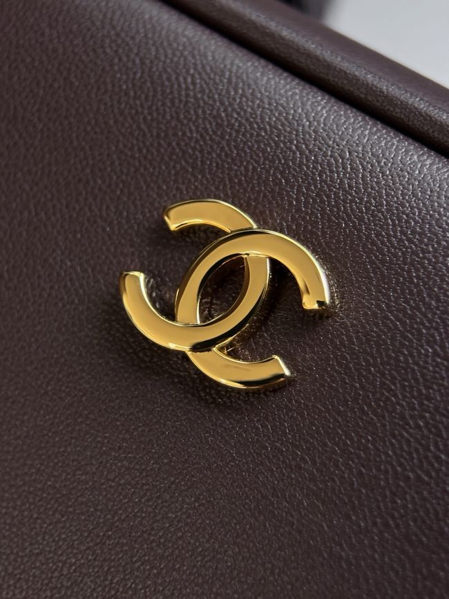Chanel Clutch with Leather Strap AP5528 dark Coffee