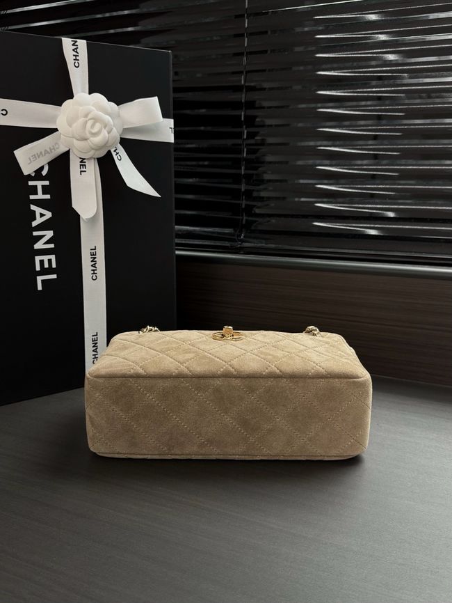 Chanel Suede Calfskin Camera Case AS6443 Dark Beige Chanel Suede Calfskin Camera Case AS6443 Dark Beige