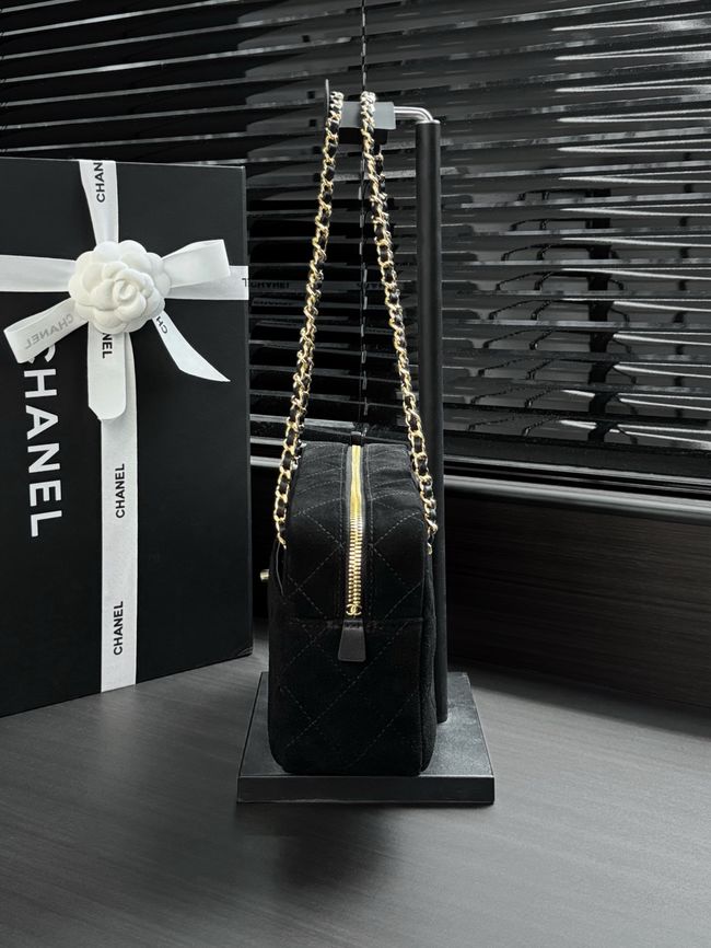 Chanel Suede Calfskin Camera Case AS6443 black Chanel Suede Calfskin Camera Case AS6443 black