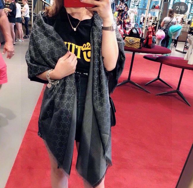 Gucci Shawl Wool Silk and Cotton 06389-1