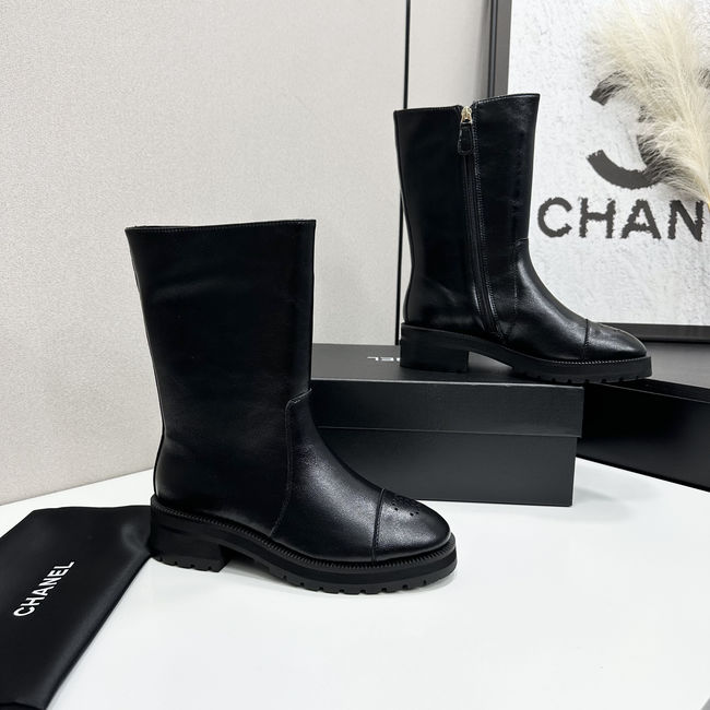 Chanel Mid-Calf Boots Shiny Calfskin 65289-1