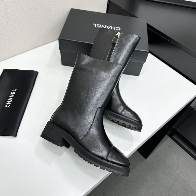 Chanel Mid-Calf Boots Shiny Calfskin 65289-1