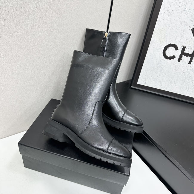 Chanel Mid-Calf Boots Shiny Calfskin 65289-1 Chanel Mid-Calf Boots Shiny Calfskin 65289-1