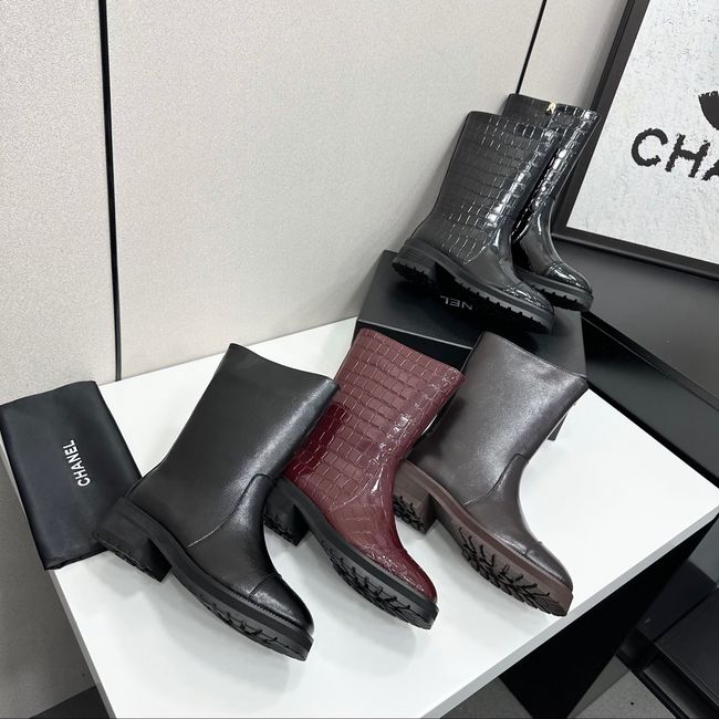 Chanel Mid-Calf Boots Shiny Calfskin 65289-2