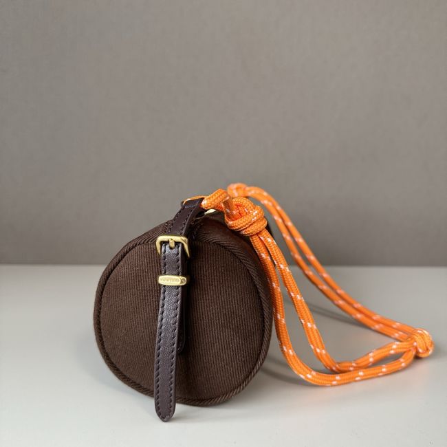 MIUMIU Tote Shoulder Handbag denim 5NE851 dark brown MIUMIU Tote Shoulder Handbag denim 5NE851 dark brown
