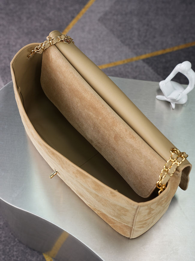 CHANEL Maxi Flapbag Suede Calfskin AS6233 apricot CHANEL Maxi Flapbag Suede Calfskin AS6233 apricot