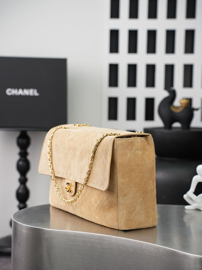 CHANEL Maxi Flapbag Suede Calfskin AS6233 apricot CHANEL Maxi Flapbag Suede Calfskin AS6233 apricot