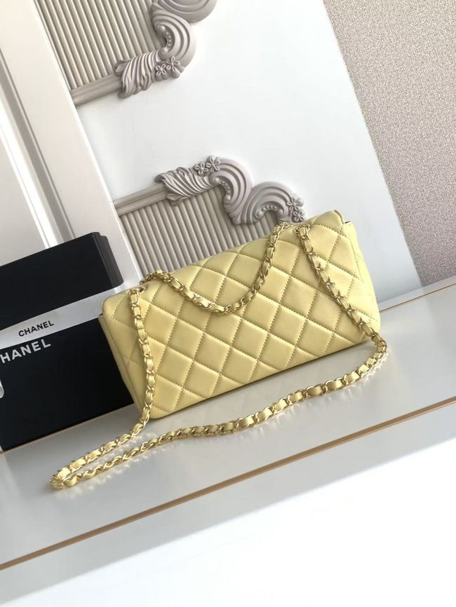 Chanel Flap Bag Lambskin AS6568 yellow Chanel Flap Bag Lambskin AS6568 yellow