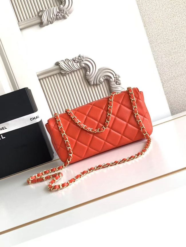Chanel Small Flap Bag Lambskin AS6430 red Chanel Small Flap Bag Lambskin AS6430 red