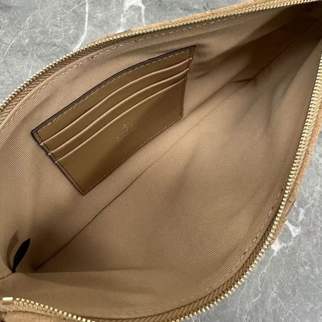 Gucci GG Marmont pouch with strap A006X2 brown suede Gucci GG Marmont pouch with strap A006X2 brown suede