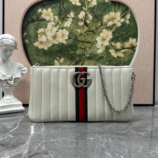 Gucci GG Marmont pouch with strap A006X2 white Gucci GG Marmont pouch with strap A006X2 white