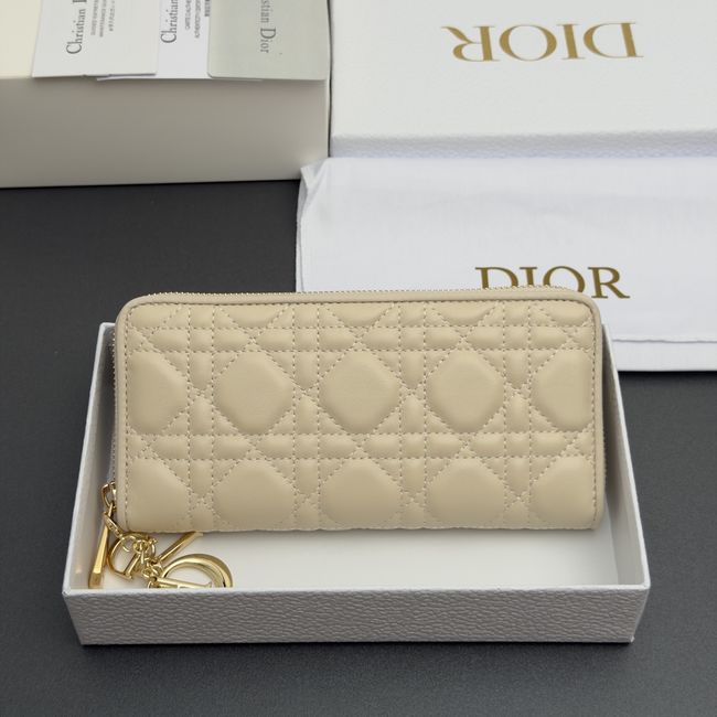 LADY DIOR LOTUS WALLET CANNAGE LAMBSKIN S0007 apricot LADY DIOR LOTUS WALLET CANNAGE LAMBSKIN S0007 apricot