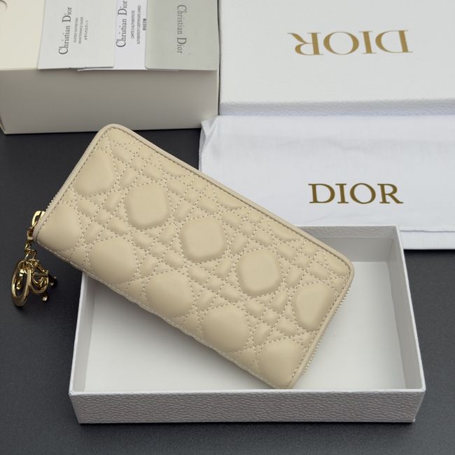 LADY DIOR LOTUS WALLET CANNAGE LAMBSKIN S0007 apricot LADY DIOR LOTUS WALLET CANNAGE LAMBSKIN S0007 apricot
