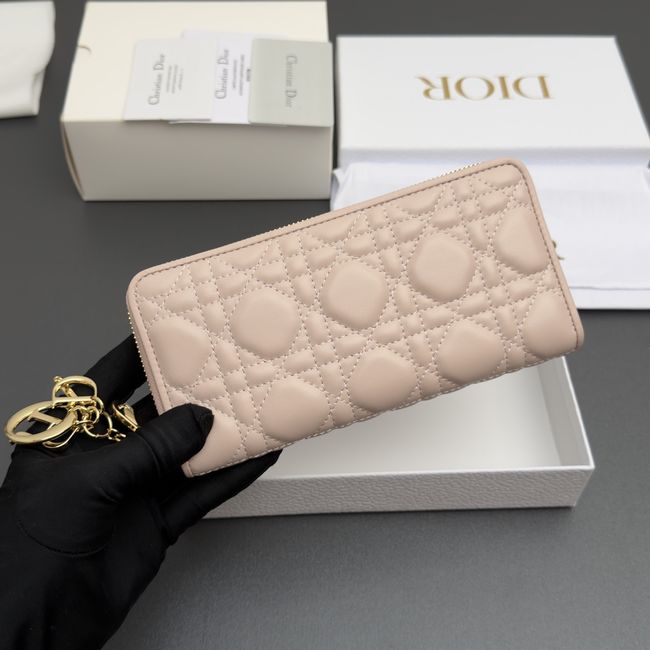 LADY DIOR LOTUS WALLET CANNAGE LAMBSKIN S0007 pink LADY DIOR LOTUS WALLET CANNAGE LAMBSKIN S0007 pink