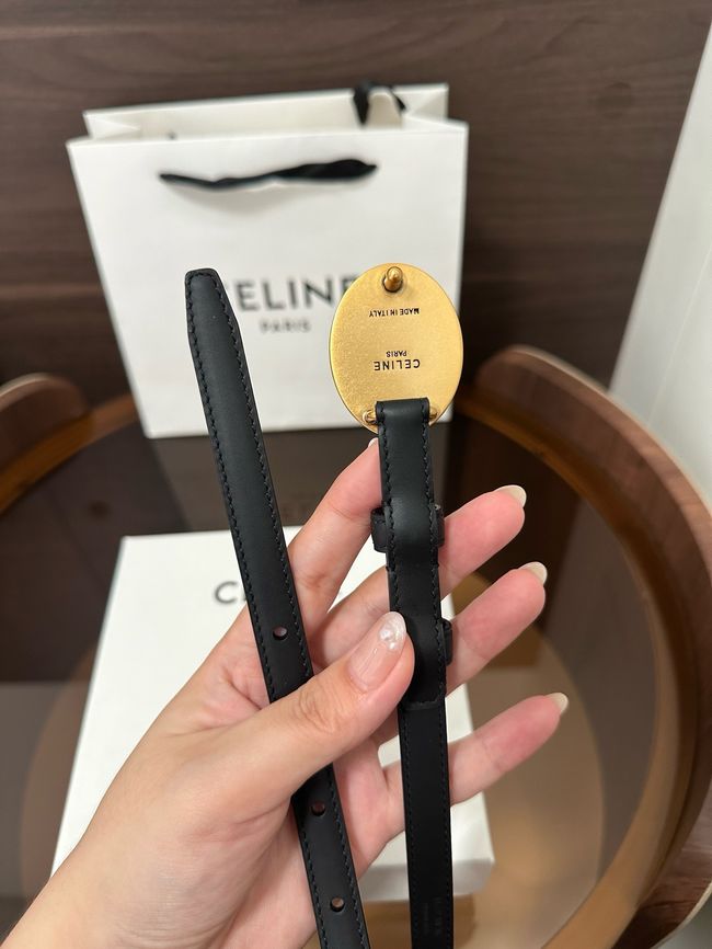Celine Ellipse Belt 13 IN Taurillon Leather 10673 BLACK
