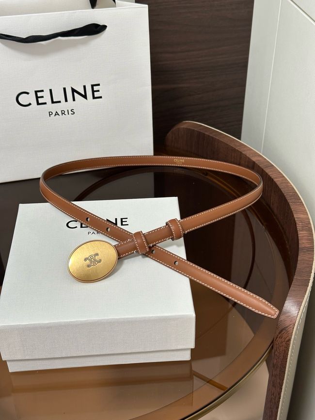 Celine Ellipse Belt 13 IN Taurillon Leather 10673 brown Celine Ellipse Belt 13 IN Taurillon Leather 10673 brown