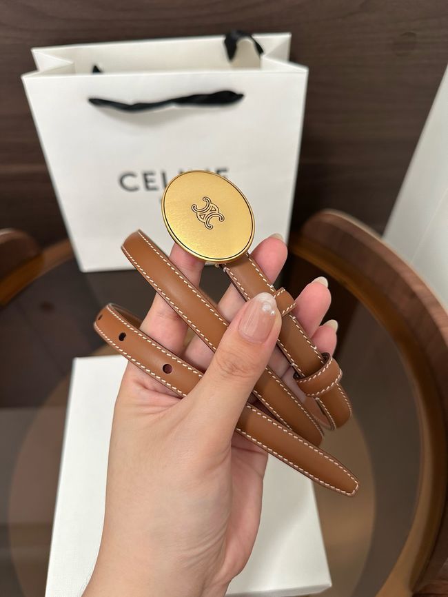 Celine Ellipse Belt 13 IN Taurillon Leather 10673 brown Celine Ellipse Belt 13 IN Taurillon Leather 10673 brown