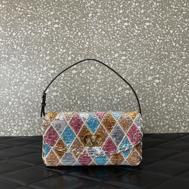 VALENTINO DEVAIN Small Embroidered Shoulder Bag WB0T31