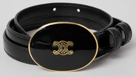 Celine ELLIPSE Belt 13 IN TAURILLON LEATHER WITH ENAMELLED BUCKLE P5706 black Celine ELLIPSE Belt 13 IN TAURILLON LEATHER WITH ENAMELLED BUCKLE P5706 black