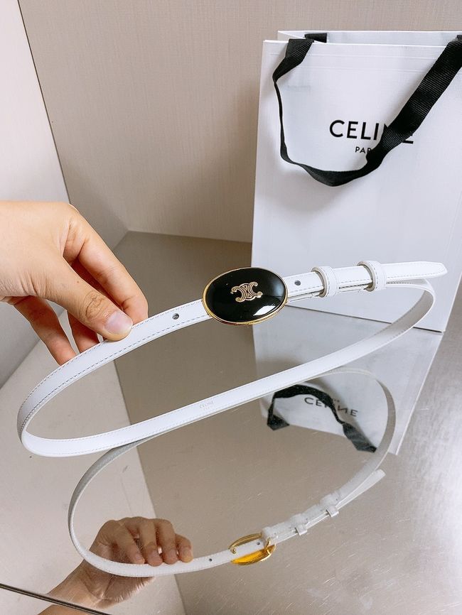 Celine ELLIPSE Belt 13 IN TAURILLON LEATHER WITH ENAMELLED BUCKLE P5706 white Celine ELLIPSE Belt 13 IN TAURILLON LEATHER WITH ENAMELLED BUCKLE P5706 white