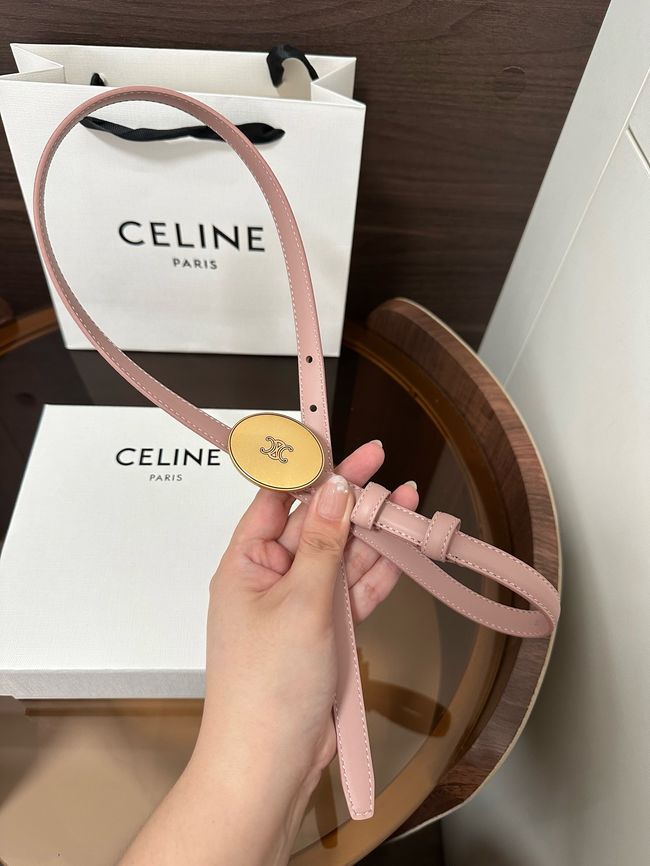 Celine Ellipse Belt 13 IN Taurillon Leather 10673 pink