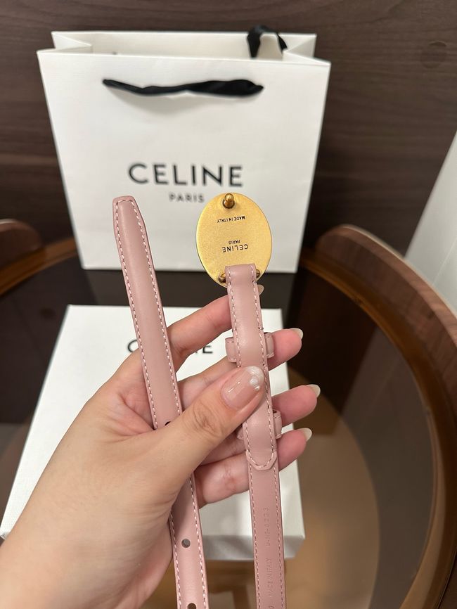 Celine Ellipse Belt 13 IN Taurillon Leather 10673 pink