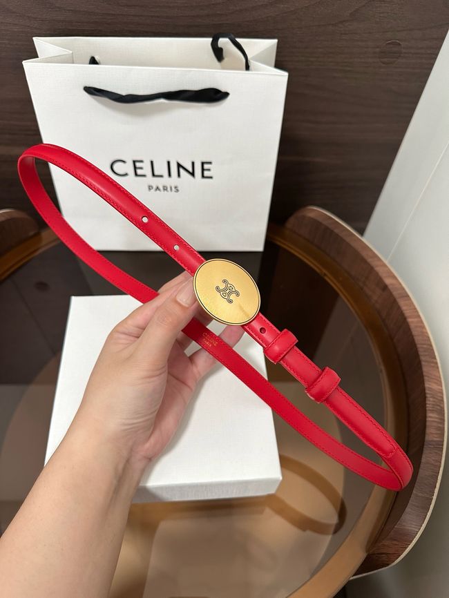 Celine Ellipse Belt 13 IN Taurillon Leather 10673 red