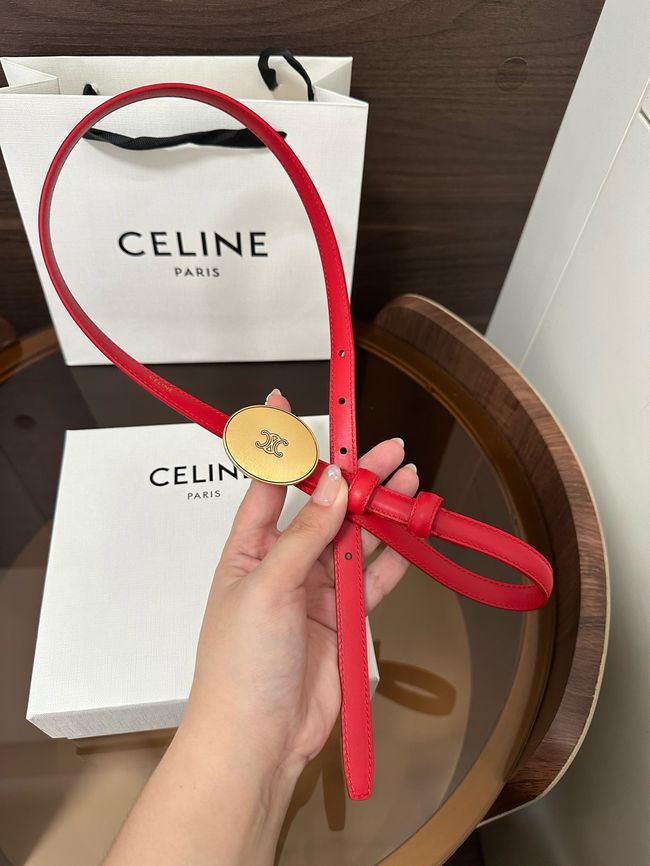 Celine Ellipse Belt 13 IN Taurillon Leather 10673 red