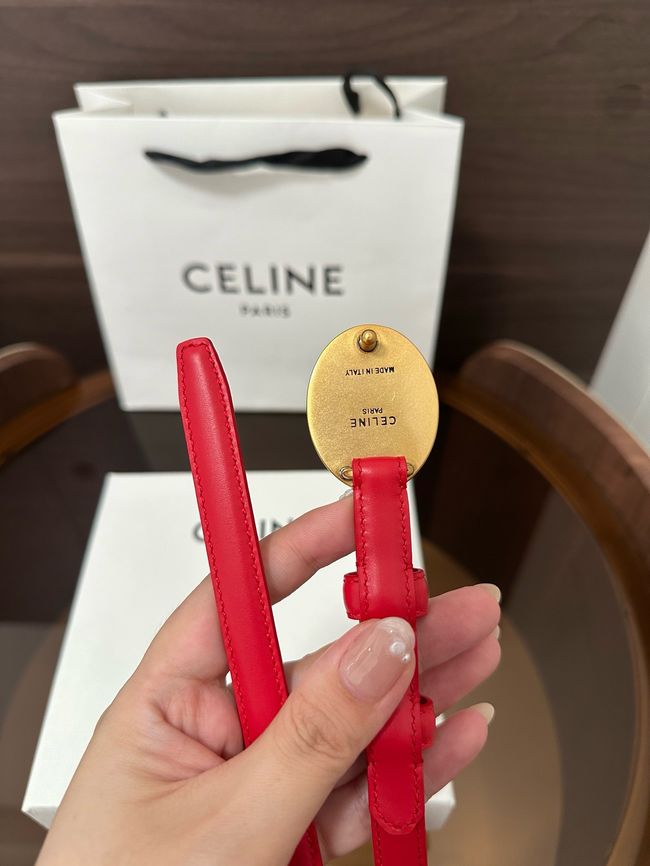 Celine Ellipse Belt 13 IN Taurillon Leather 10673 red