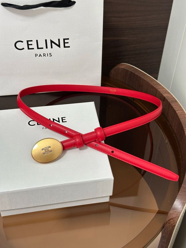 Celine Ellipse Belt 13 IN Taurillon Leather 10673 red