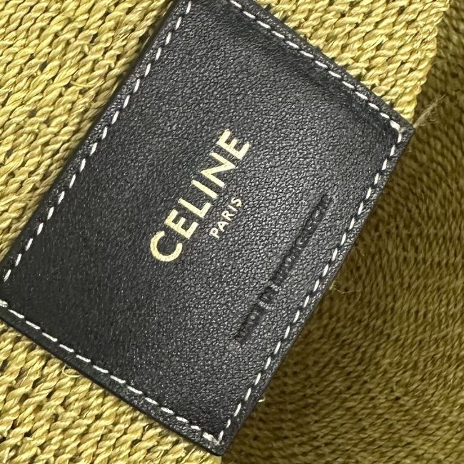 CELINE CLASSIC PANIER MINI BRAIDED TRIOMPHE in RAFFIA and CALFSKIN L10466 TAN CELINE CLASSIC PANIER MINI BRAIDED TRIOMPHE in RAFFIA and CALFSKIN L10466 TAN