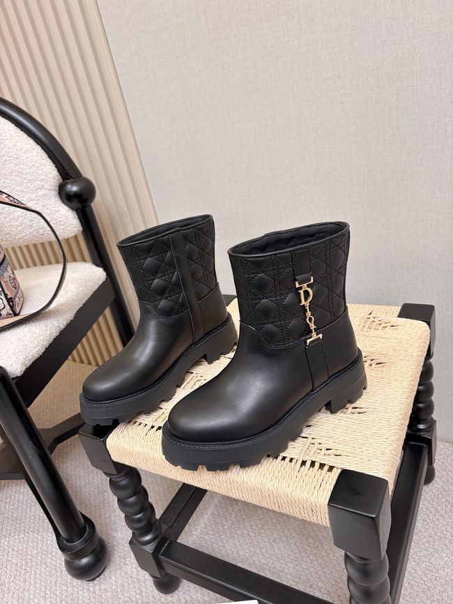 Diorly Ankle Boot Black Calfskin and Quilted Cannage Lambskin KCT291 Diorly Ankle Boot Black Calfskin and Quilted Cannage Lambskin KCT291