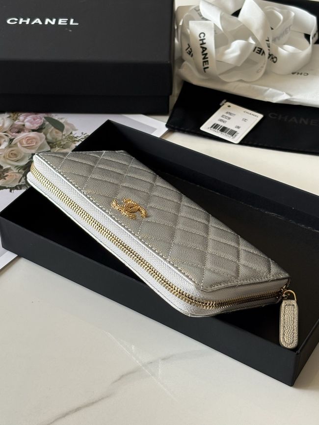 Chanel Classic Zipped Wallet AP5077 Silvery Chanel Classic Zipped Wallet AP5077 Silvery