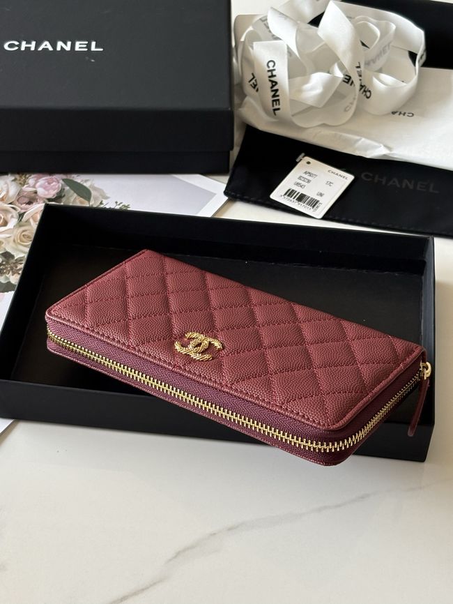 Chanel Classic Zipped Wallet AP5077 dark red Chanel Classic Zipped Wallet AP5077 dark red