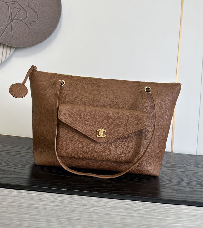 Chanel Shopping Bag Grained Calfskin AS6483 brown Chanel Shopping Bag Grained Calfskin AS6483 brown