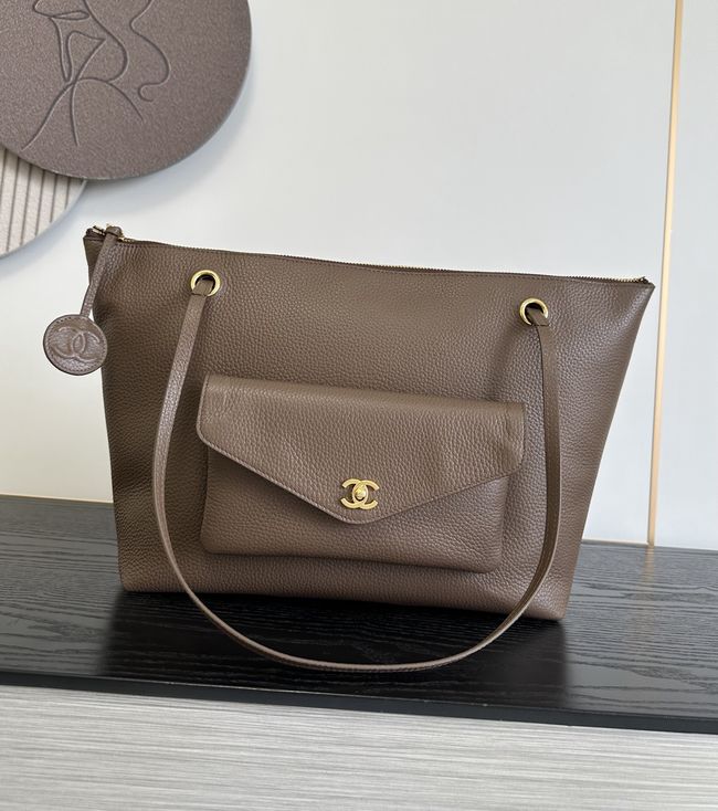 Chanel Shopping Bag Grained Calfskin AS6483 brown Chanel Shopping Bag Grained Calfskin AS6483 brown