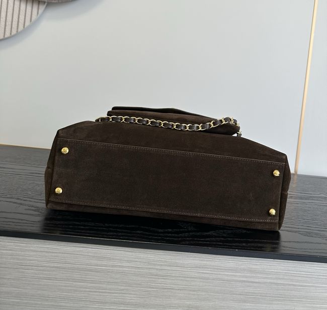 Chanel Shopping Bag Suede AS6483 Dark brown Chanel Shopping Bag Suede AS6483 Dark brown