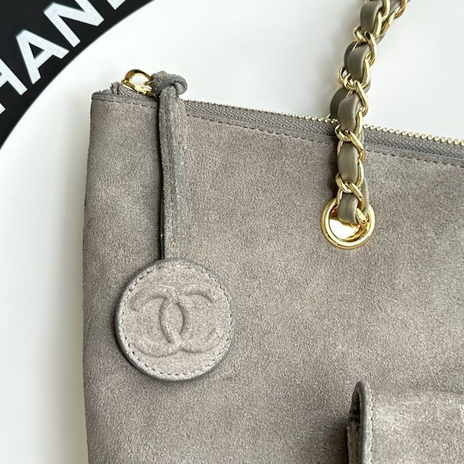 Chanel Shopping Bag Suede AS6483 gary Chanel Shopping Bag Suede AS6483 gary