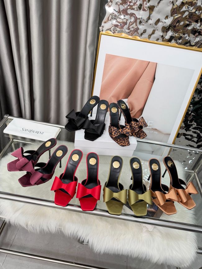 Saint Laurent BABYLONE mules in satin 10CM F6629-2