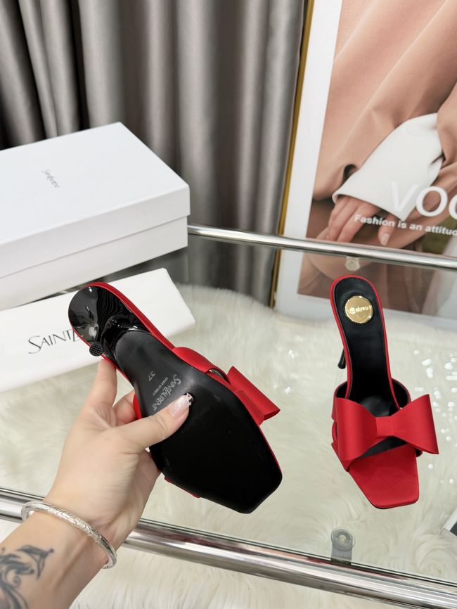 Saint Laurent BABYLONE mules in satin 10CM F6629-4