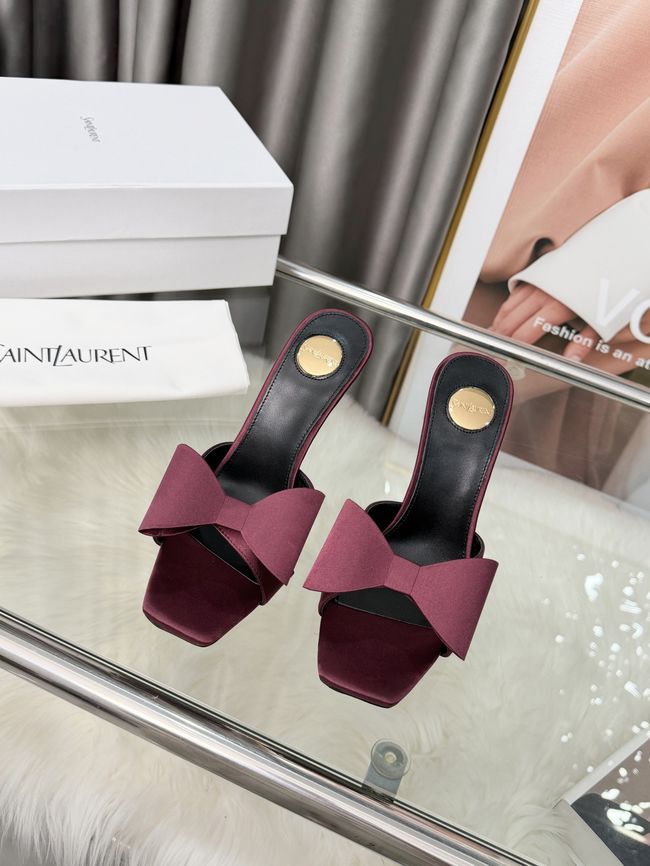 Saint Laurent BABYLONE mules in satin 10CM F6629-6