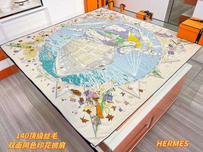 Hermes cashmere Shawl H36123-3