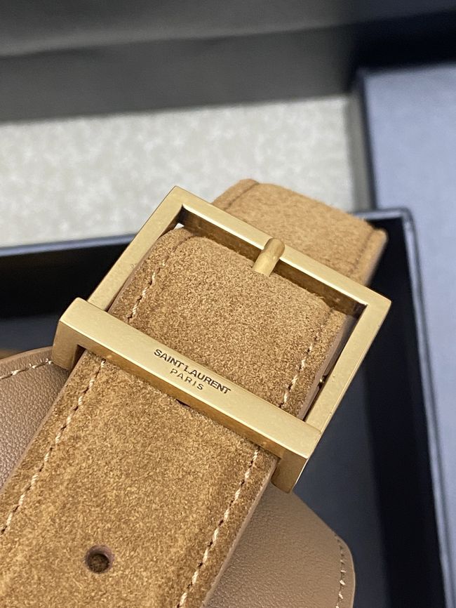 Saint Laurent LE 5 A 7 supple LARGE in suede 850545 CARAMEL COGNAC