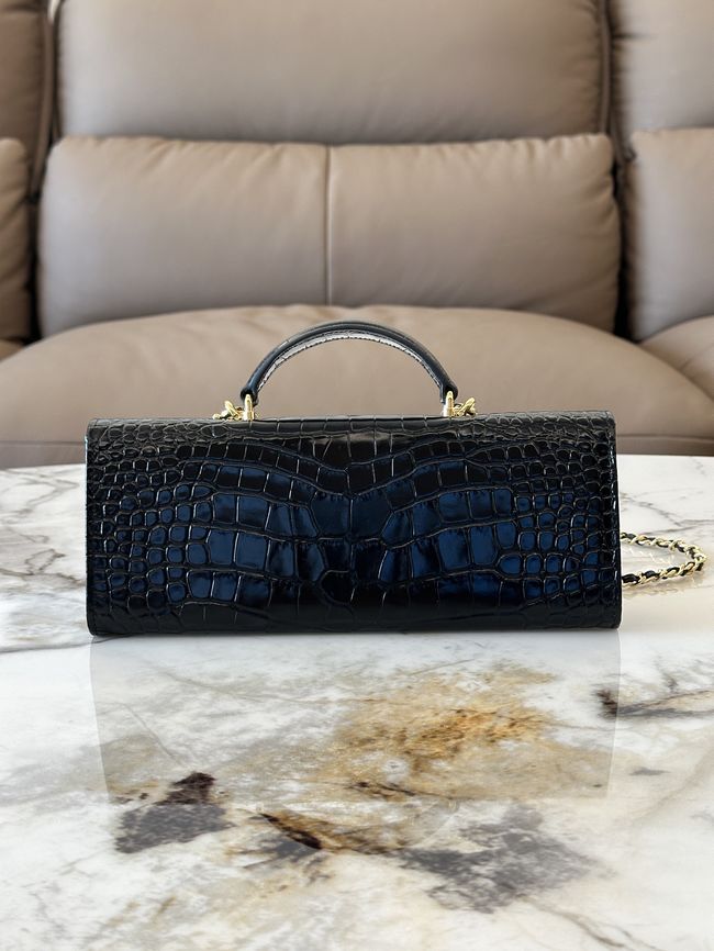 Chanel Clutch with chain Crocodile Embossed AP5280 black